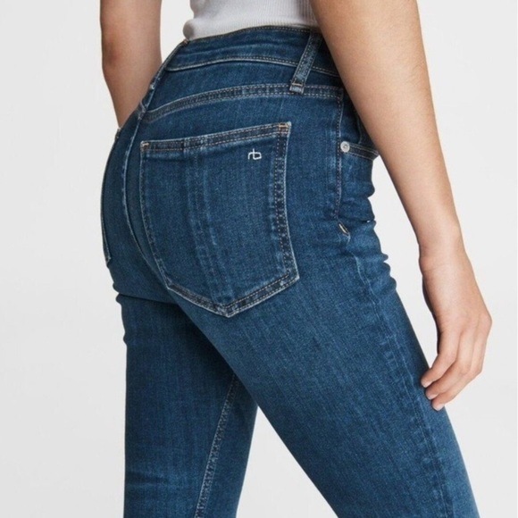 RAG & Bone Ankle Skinny Raw Hem Mid Rise Lighter Blue Denim Size 31 Soft Jeans - Picture 8 of 16